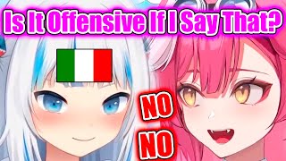 Gura Stops Herself to Ask Raora If It’s Offensive to Say This Italian Word【Hololive EN】