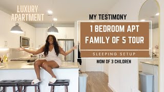 1 BEDROOM APARTMENT FAMILY OF 5 TOUR | PARTIALLY FURNISHED LUXURY SLEEPING SETUP