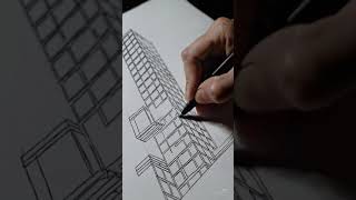 From Blank Page to Building Masterpiece ✏️🏙️ #shorts #art #building  @viralhog ​