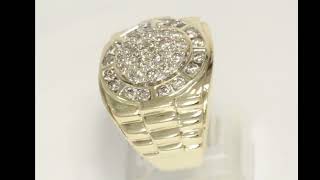 Mens 1.40CT Diamond Geometric Ring Yellow Gold 9.7GM Size 10 1/4 - 29736