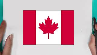 Learn How to draw Canadian flag easy for beginners  easy drawing cute Canadian flag Step by step