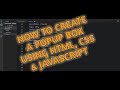 How to create a beautiful popup box Using HTML CSS and JavaScript || HTML Full tutorial. #webdesign