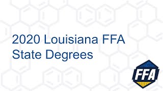 2020 Louisiana FFA State Degrees