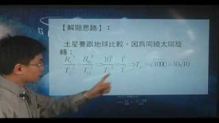 8306(83日大)已知土星繞太陽運轉之平均距離約為地球繞太陽運轉