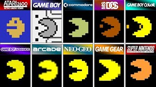 Pac-Man (1980) Atari2600 vs GB vs C64 vs DOS vs GBC vs GBA vs Arcade vs GameGear vs SNES vs NPC