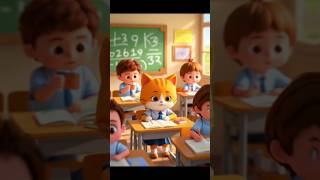 kitten studying at school with his friend #cat #funny #shorts #animation #cute