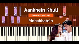 How To Play "Aankhein Khuli" (Easy) from Mohabbatein | Bollypiano Tutorial