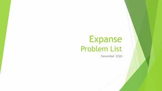 Expanse Problem List