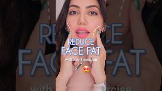 Reduce Face FAT with only 1 exercise 🤩 #faceyoga #facialyoga #facemassage #facefat #face