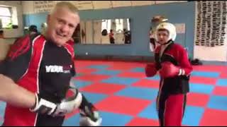 Karate and kickboxing sparring for beginners