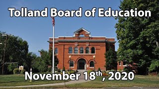 Tolland Board of Education - November 18, 2020