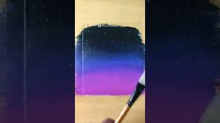 Easy Acrylic Painting - Moonlight night scenery painting #shorts