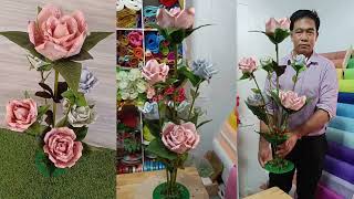 แชร์ไอเดียร์ทำต้นกุหลาบเงิน ของขวัญจากธนบัตร ดอกไม้จากธนบัตร ครูเค้กDIY crafts