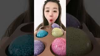 asmr COLOR ICE eating  Crunchy Ice Eating Sounds 1554