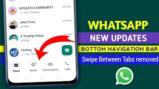 Whatsapp bottom navigation bar | Whatsapp navigation bar change | Whatsapp new update 2024