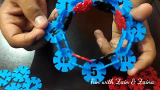 Tennikoit ring with Snow flakes building blocks #brainflakes #snowflakes #play