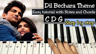 Dil Bechara Theme( Maskhari )- Easy Piano Tutorial with Notations and Chords Step by step | Shushant