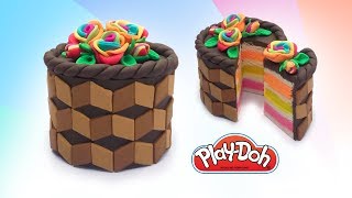 3D Play Doh Cake . How to make Play Doh Cake. Play Doh for Kids and Beginners. DIY Dolls Food