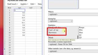 2021 - Statcrunch Standard Deviation and Variance