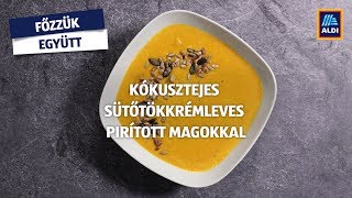 Kókusztejes sütőtökkrémleves pirított magokkal