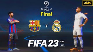 FIFA 23 - FC BARCELONA vs. REAL MADRID - Ft. Messi, Mbappé - UCL Final - PS5™ [4K]
