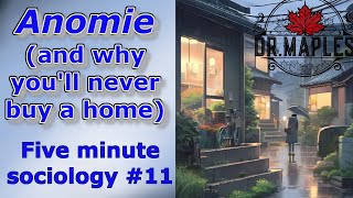 Emile Durkheim's Anomie! (Five minute sociology #11)