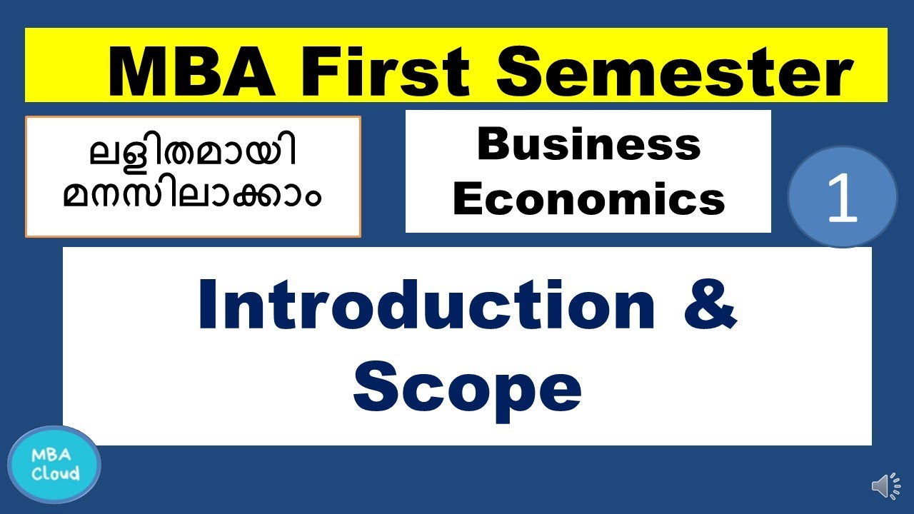 Business Economics-Part1| Scope & Introduction|MBA First Semester - YouTube