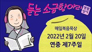 생활성서 듣는 소금항아리 [20220220 | 연중 제7주일](한국순교복자성직수도회 류지인 야고보 신부) 매일미사