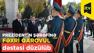 Qırğızıstanda Prezident İlham Əliyevin şərəfinə fəxri qarovul dəstəsi düzülüb