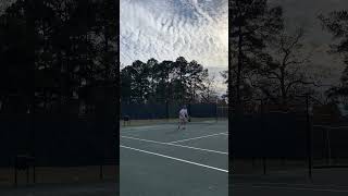 Tennis serve and volley. Coach Kevin Rubink