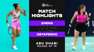 Zheng Qinwen vs. Jelena Ostapenko | 2023 Abu Dhabi Round of 16 | WTA Match Highlights