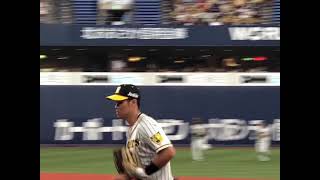 近くてビックリ‼️ 阪神 佐藤輝明選手がベンチへ戻る🏟21.8.13京セラドーム[フィールドシート]