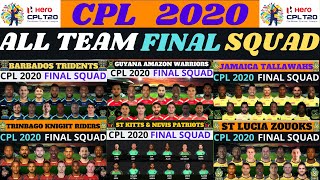CPL 2020 All Teams Final Squad | Caribbean Premier League 2020 All Teams Confirmed Squad | CPL 2020