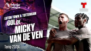 Gol de Micky van de Ven – Luton Town v. Tottenham 23-24 | Premier League | Telemundo Deportes