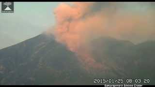 #Sakurajima 's Showa Crater  1-25-15  7:48am  \