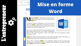 Les mises en forme sur WORD