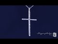 pave cz tall thin cross necklace in sterling silver