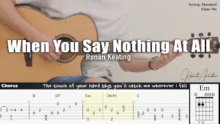 When You Say Nothing At All - Ronan Keating | Fingerstyle Guitar | TAB + Chords + Lyrics