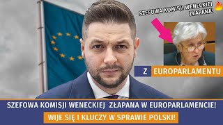 Masakra Szefowej Komisji Weneckiej, wije się i kluczy złapana przez Patryka Jakiego