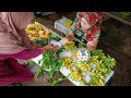 suasana di desa dayak, jual sayur buah di pasar tradisional, masak pisang hutan kepala ikan jelawat