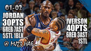 Michael Jordan vs Allen Iverson Highlights (2001.11.28) - 70pts Total! MJ Shows Who's Boss!