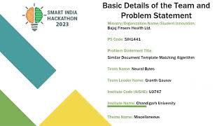 TEAM: NEURAL BYTES | PSID: SIH1441 | Similar Document Template Matching Algorithm | SIH 2023