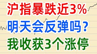 A股收评0102，沪指暴跌近3%，明天会反弹吗？我收获3个涨停！