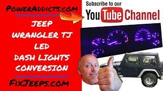 Jeep Wrangler TJ - LED Dashlight conversion. Cheap and Easy