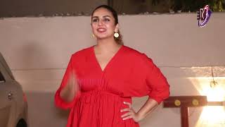 Huma Qureshi Spotted at Bandra in Red Short Dress