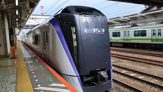 E353系 S101編成 特急かいじ35号甲府行が八王子駅4番線に入線するシーン