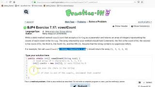 Building Java Programs Chapter 7 Exercise 7.17 vowelCount