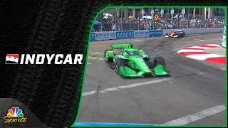 Marcus Armstrong makes hard contact with wall in IndyCar GP of St. Petersburg | Motorsports on NBC