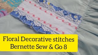 Floral Decorative Stitch - Bernette Sew \u0026 Go 8 - Computerized Sewing Machine