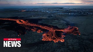 Volcano erupts in southwest Iceland, spewing lava into town